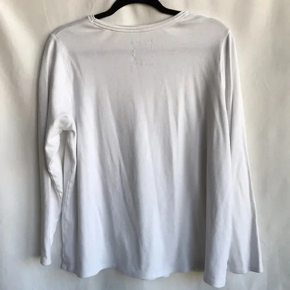 Lane Bryant white long sleeve Pima cotton V-neck top, size 18/20 - Picture 4 of 6